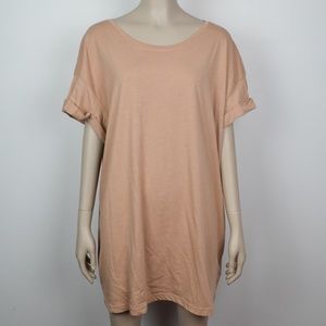 Beige Divided T-Shirt Dress